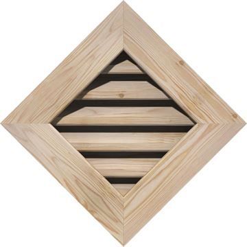 Restorers Architectural Diamond Pine Flat Trim Frame Gable Ventimage