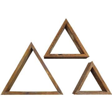 Restorers Architectural Farmhouse Triangle Open Set 3 Shadow Boxesimage