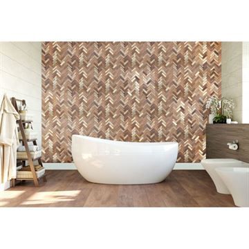 Restorers Architectural Herringbone Boat Wood Mosaic Wall Tileimage