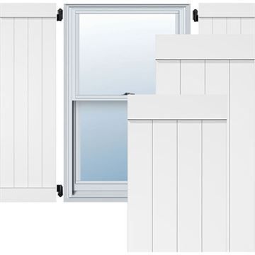 Restorers Architectural Joined End Board-n-Batten PVC Shutter - Pairimage