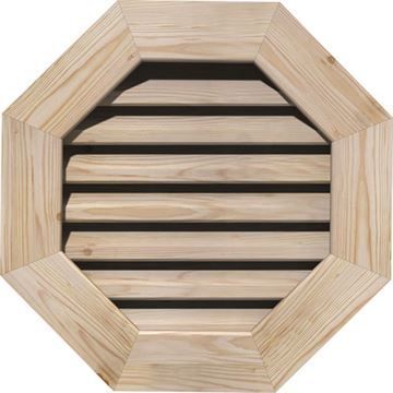 Restorers Architectural Octagonal Pine Flat Trim Frame Gable Ventimage
