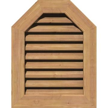 Restorers Architectural Octagonal Top Cedar Flat Trim Frame Gable Ventimage