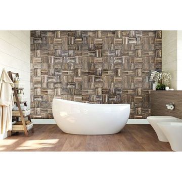 Restorers Architectural Weave Boat Wood Mosaic Wall Tileimage