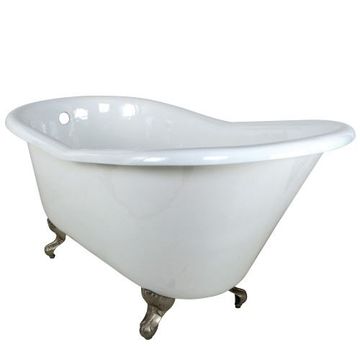 Aqua Eden 60 Inch Cast Iron Single Slipper Clawfoot Tub - No Holesimage