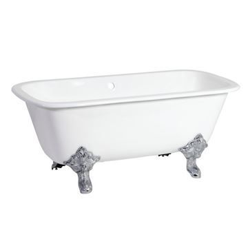Aqua Eden 67 Inch Cast Iron Double End Clawfoot Tub - No Holesimage
