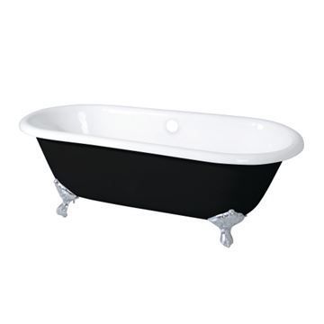 Aqua Eden Black Cast Iron Double End 66 Inch Clawfoot Tub - No Holesimage
