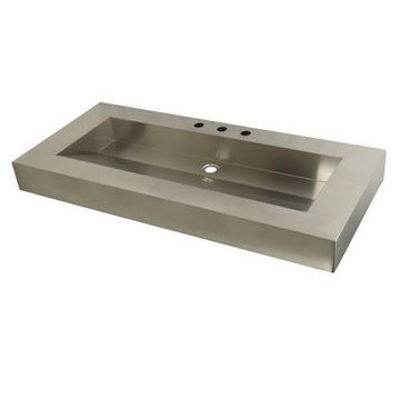 Fauceture Commercial Stainless Steel Bathroom Wash Basin 22 x 49 Inchimage