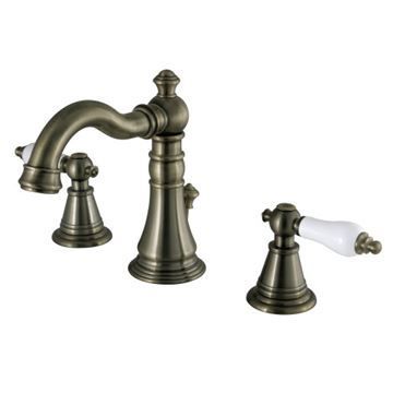 Fauceture English Classic Porcelain Lever Widespread Bathroom Faucetimage