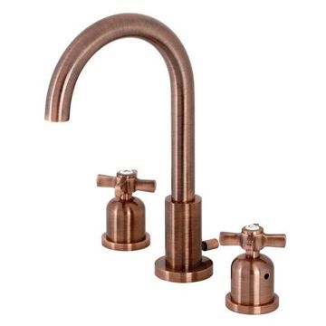Fauceture Millenium Cross Gooseneck Widespread Bathroom Faucetimage