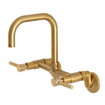 Restorers Concord 8 Inch Adjustable Wall Mount Kitchen Faucet - Leverimage