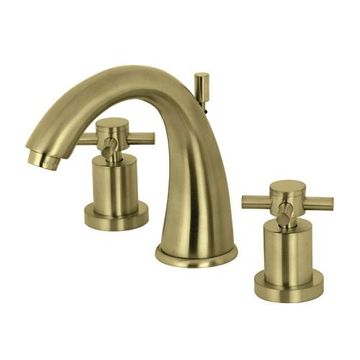 Restorers Concord 8 Inch Widespread Bathroom Faucet - Metal Crossimage