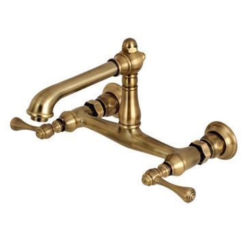 Restorers English Country 8 Inch Lever Wall Mount Bathroom Faucetimage