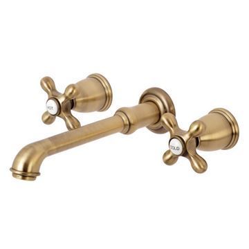 Restorers English Country Wall Mount Bathroom Faucet - Metal Crossimage