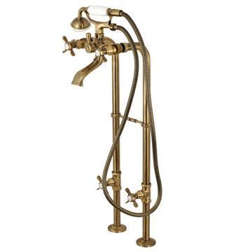 Restorers Freestanding Tub Faucet & Supply Lines - Modern Metal Crossimage