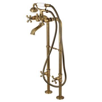 Restorers Freestanding Tub Faucet with Supply Lines - Metal Crossimage