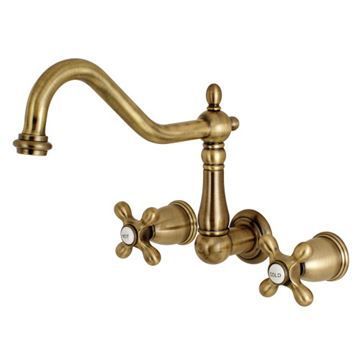 Restorers Heritage Wall Mount Tub Faucet - Metal Crossimage