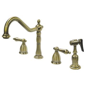 Restorers Heritage Widespread Kitchen Faucet & Sprayer - Metal Leverimage