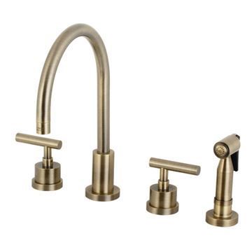 Restorers Manhattan 8 Inch Widespread Kitchen Faucet & Sprayerimage