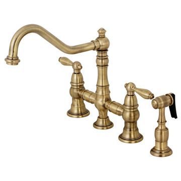 Restorers Restoration Kitchen Faucet with Sprayer - Metal Leverimage
