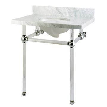 Restorers Templeton Marble Console Sink - Clear & Chrome - Ovalimage