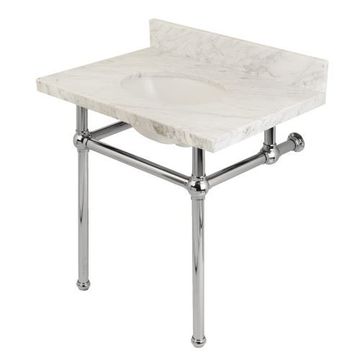 Restorers Templeton Marble Console Sink - Polished Chrome Legs - Ovalimage