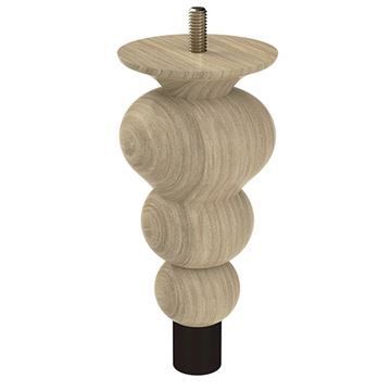 Designs of Distinction 6 Inch Clear Finish Bun Foot - Iron & Boltimage