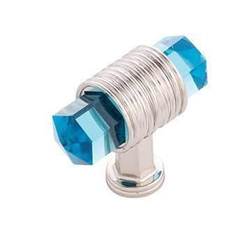 Belwith-Keeler Chrysalis Cerulean Glass T Knobimage