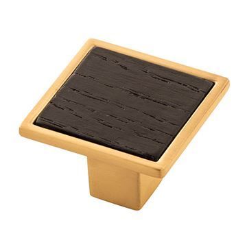 Belwith-Keeler Fuse Black & Brass Square Knobimage