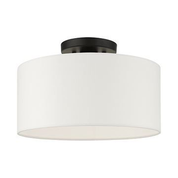 Livex Lighting Meridian 13 Inch Black Semi Flush Lightimage