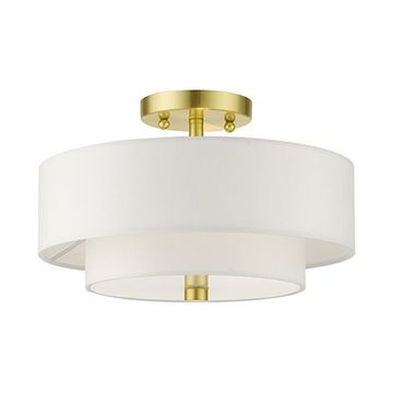 Livex Lighting Meridian 13 Inch Double Shade Semi Flush Lightimage