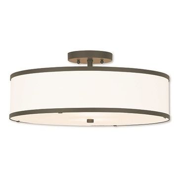 Livex Lighting Park Ridge 18 Inch Off White Ceiling Mount Lightimage