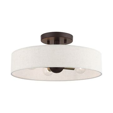 Livex Lighting Venlo 14 Inch Oatmeal Semi Flush Lightimage