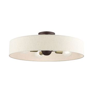 Livex Lighting Venlo 22 Inch Oatmeal Semi Flush Lightimage