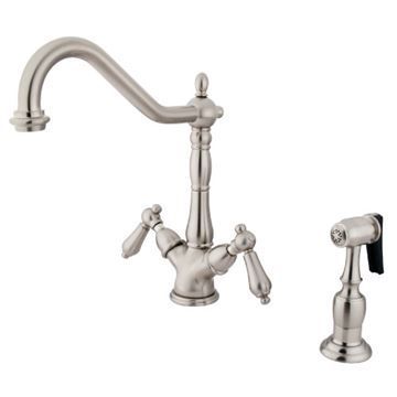 Restorers Heritage KS123XALBS-P Two Handle Single Hole Kitchen Faucetimage
