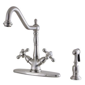 Restorers Heritage KS123XAXBS-P Two Handle Single Hole Kitchen Faucetimage