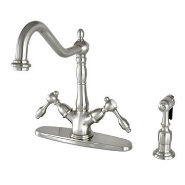 Restorers Tudor KS123XTALBS-P Two Handle Single Hole Kitchen Faucetimage