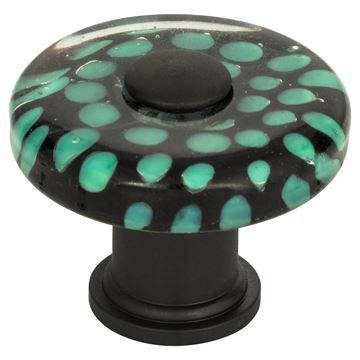 Atlas Homewares Emerald Polka Dot Glass Knobimage
