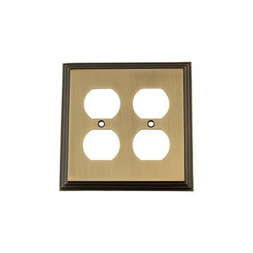 Nostalgic Warehouse Deco Double Duplex Switch Plateimage