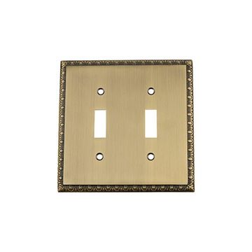 Nostalgic Warehouse Egg & Dart Double Toggle Switch Plateimage