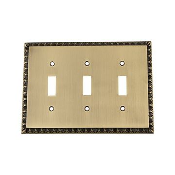 Nostalgic Warehouse Egg & Dart Triple Toggle Switch Plateimage