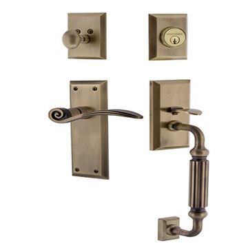 Nostalgic Warehouse New York F Grip Entry Set Swan Lever - Keyed Alikeimage