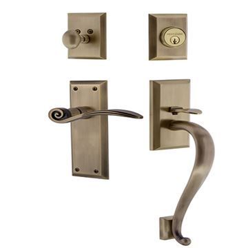 Nostalgic Warehouse New York S Grip Entry Set Swan Lever - Keyed Alikeimage
