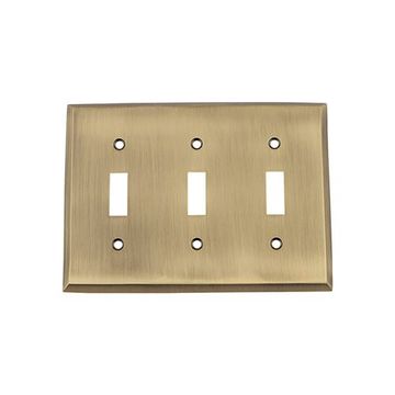Nostalgic Warehouse New York Triple Toggle Switch Plateimage
