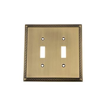 Nostalgic Warehouse Rope Double Toggle Switch Plateimage