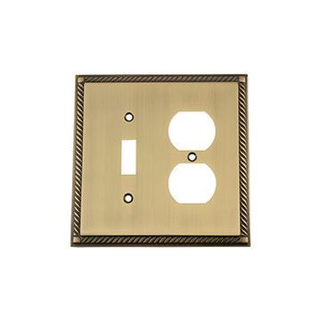 Nostalgic Warehouse Rope Toggle & Duplex Switch Plateimage