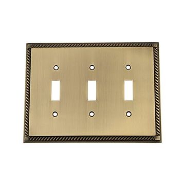 Nostalgic Warehouse Rope Triple Toggle Switch Plateimage