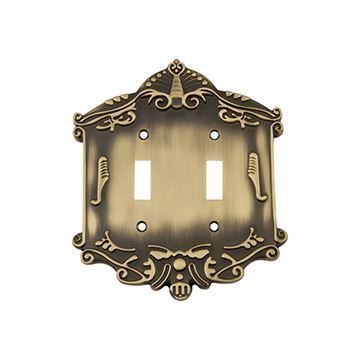 Nostalgic Warehouse Victorian Double Toggle Switch Plateimage