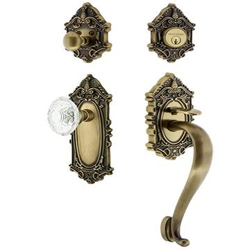 Nostalgic Warehouse Victorian S Grip Crystal Entry Set - Keyed Alikeimage