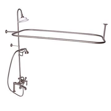 Barclay Deck Mount Faucet with Surround & Shower - Finial Metal Leverimage