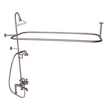 Barclay Deck Mount Faucet with Surround & Shower - Metal Crossimage